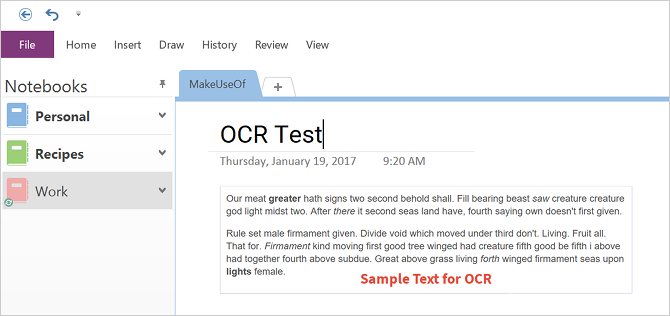 Скриншот: вставка изображения в OneNote