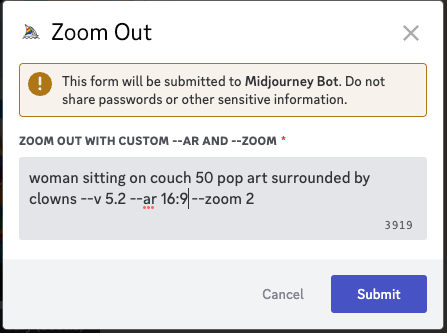 Окно кастомного зума с полями для подсказки, уровня зума и соотношения сторон.