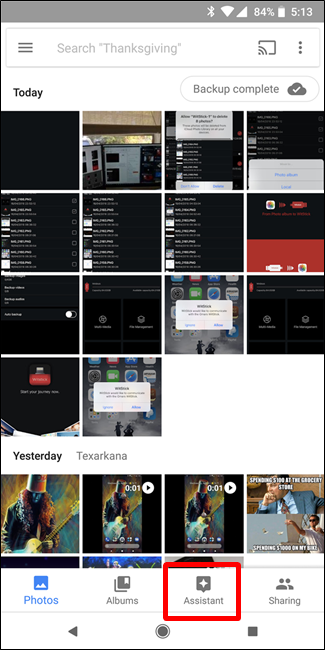 Скриншот интерфейса Помощника с опциями Альбом Фотокнига Фильм Анимация Коллаж