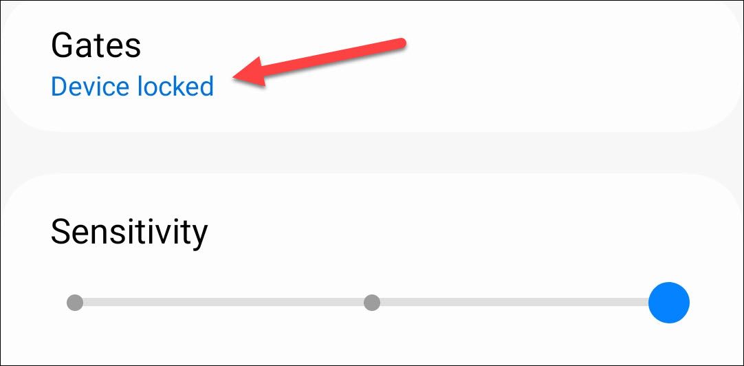 Настройка чувствительности и условий работы жестов.