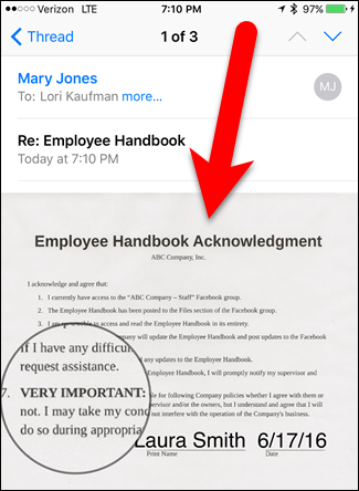 Пример помеченного изображения, видимого в сообщении