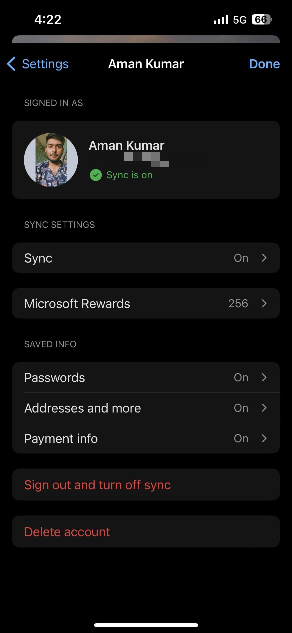 Опция Платёжные данные в Edge