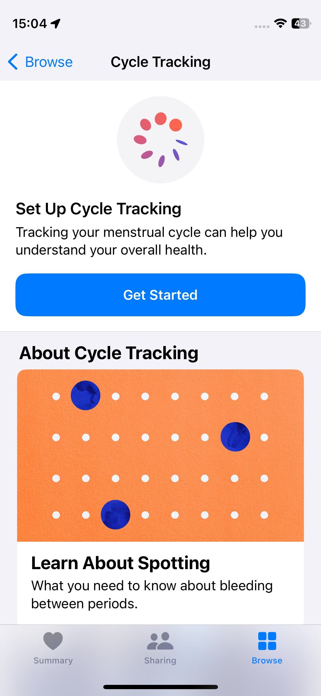 Настройка Cycle Tracking в Apple Health