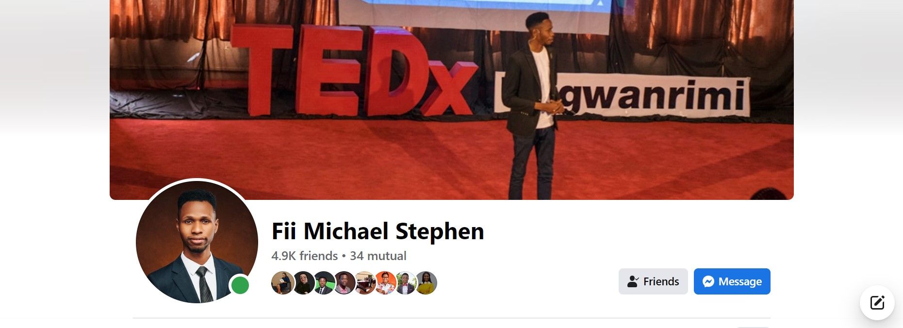 Скриншот профиля Facebook с фотографией профиля