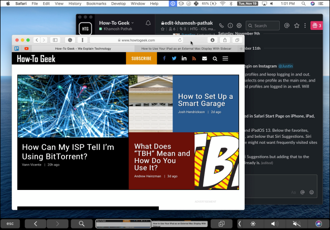 iPad показывает экран Mac через Duet