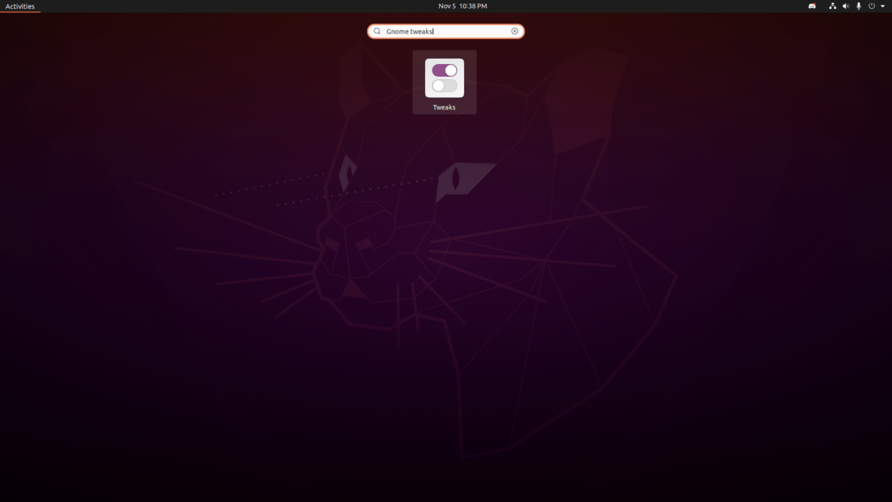 (1) Open Gnome Tweaks