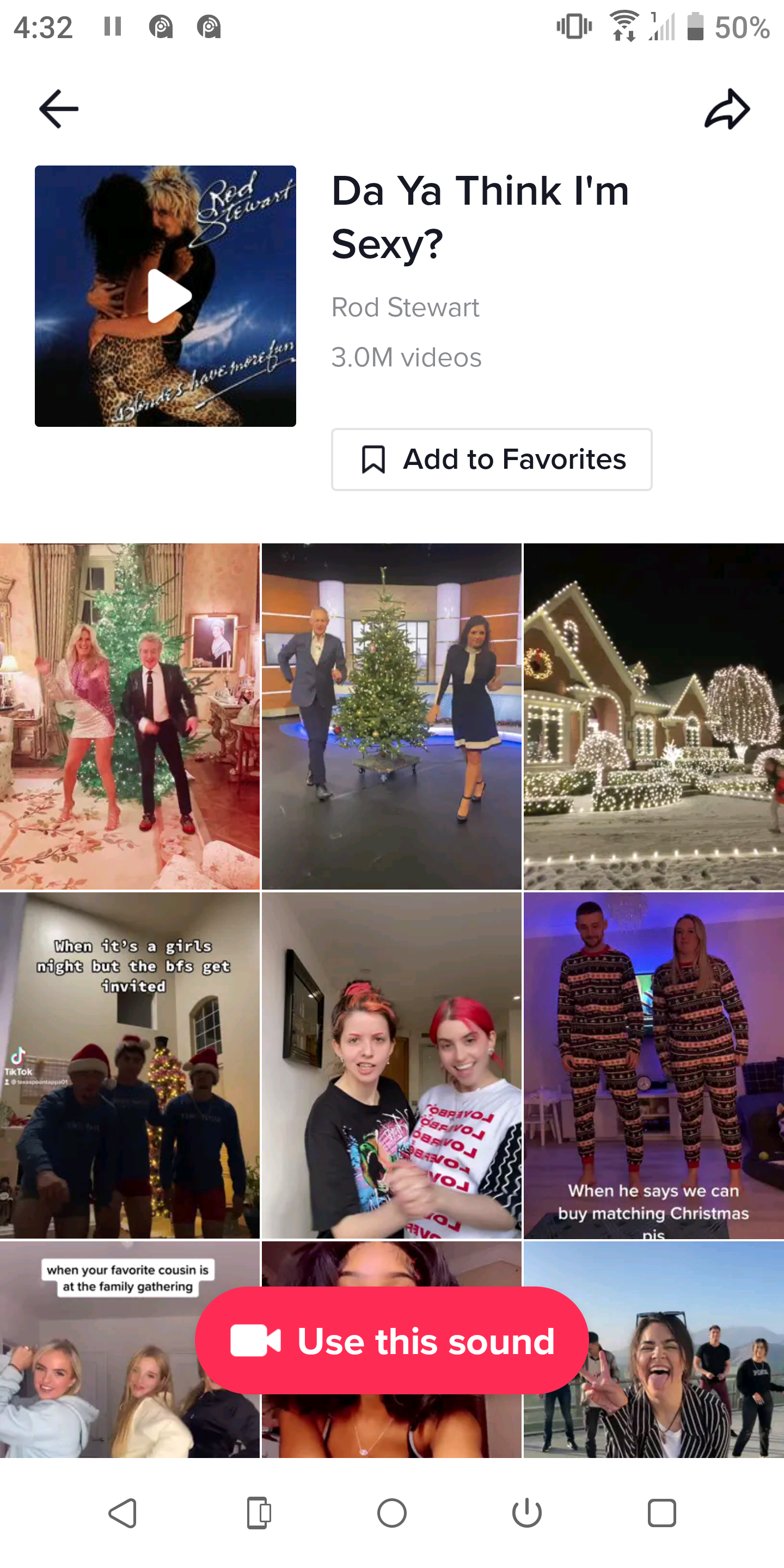 Добавление звука в избранное в TikTok