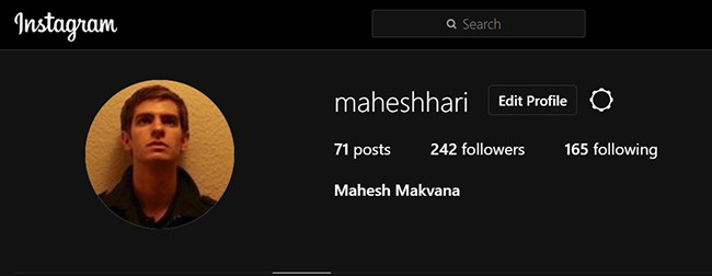 Веб‑версия Instagram в тёмной теме.