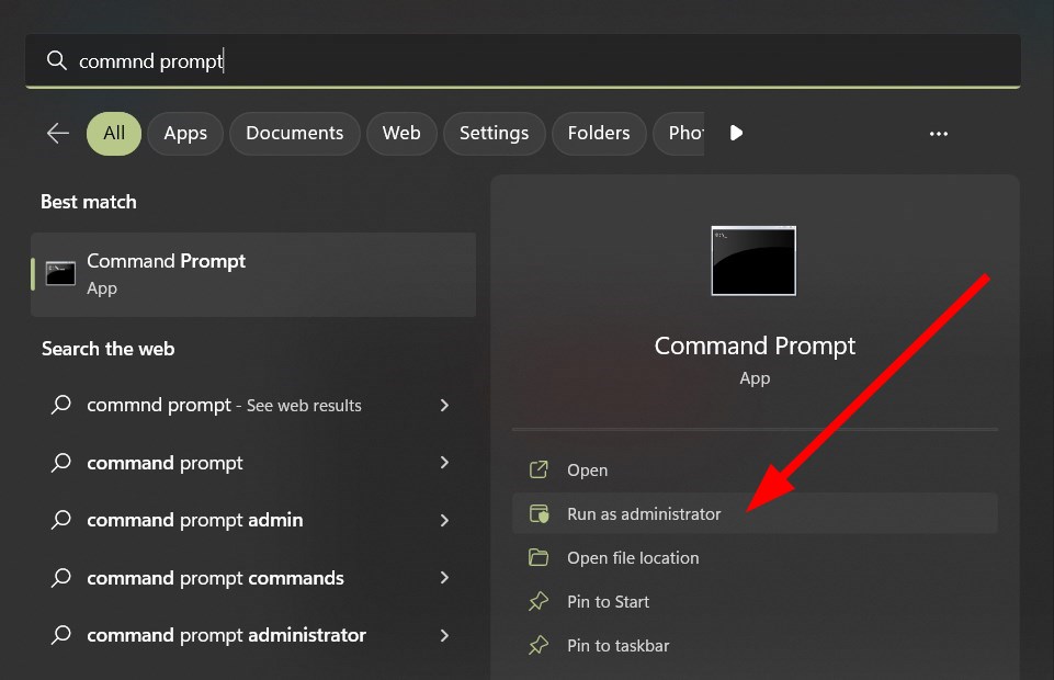 Командная строка с правами администратора