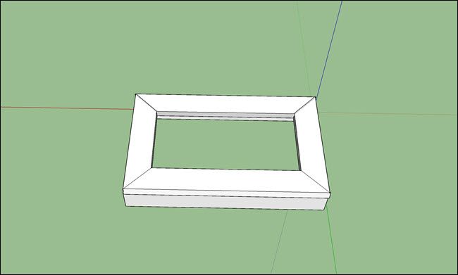Эскиз рамки с косыми углами и бортами коробки
