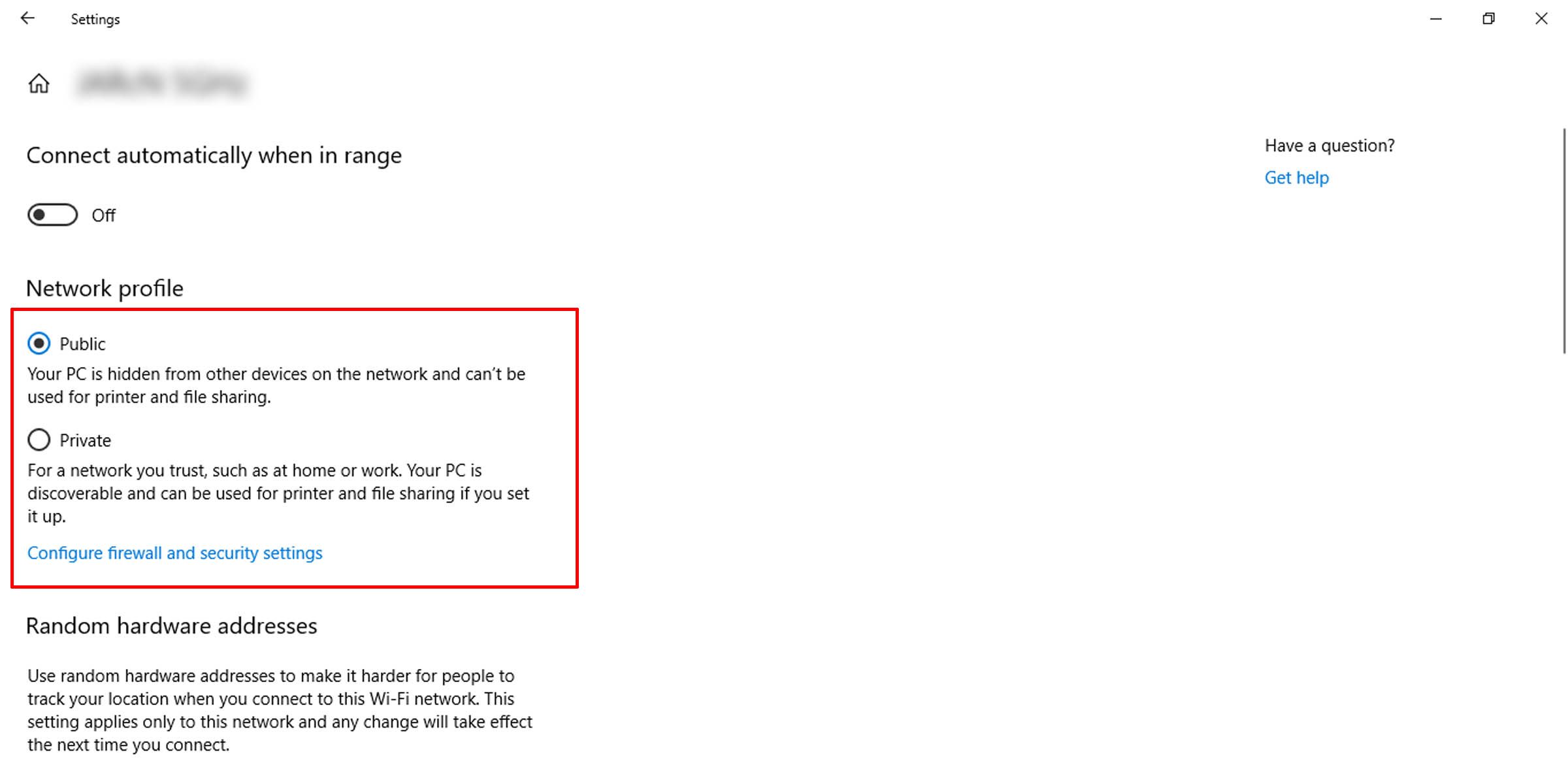 Смена профиля сети