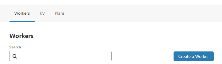Кнопка создания воркера в панели Cloudflare — интерфейс «Create a Worker»