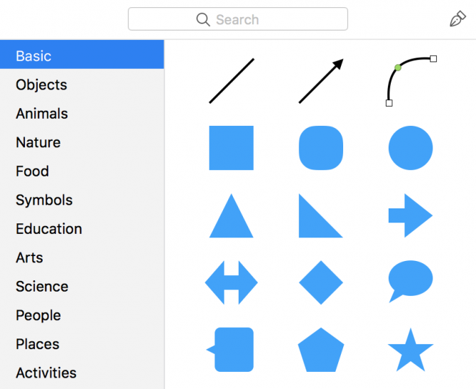 Формы и линии в Keynote для макета Bullet Journal