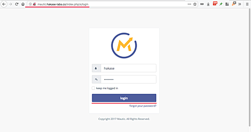 Вход и панель управления Mautic