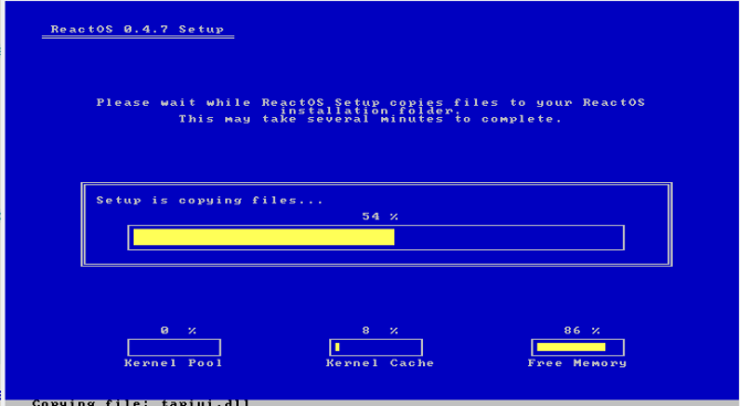 reactos review install8 installing