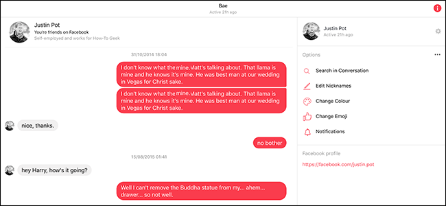 Персонализация чатов в Facebook Messenger