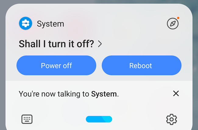 Подтвердите действие в Bixby, чтобы выключить телефон.