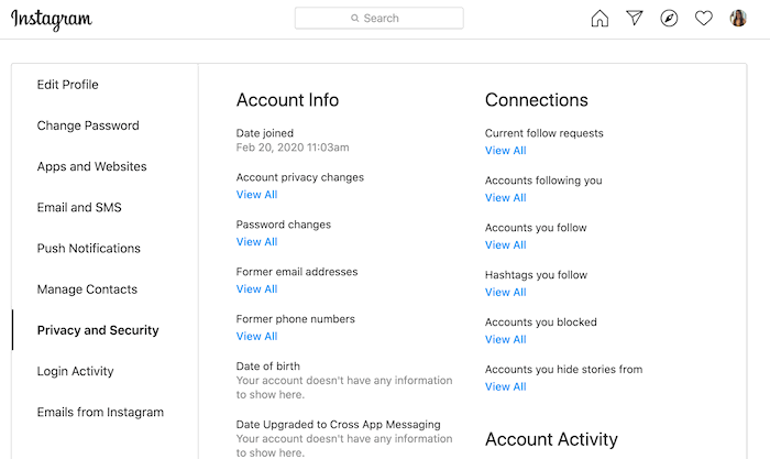 В отличие от других платформ, вы можете просмотреть данные Instagram без скачивания.