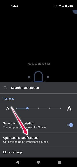 Открыть уведомления о звуках