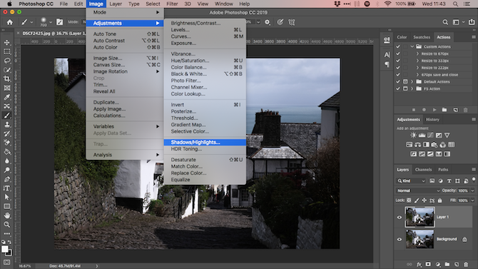 fix shadows photoshop