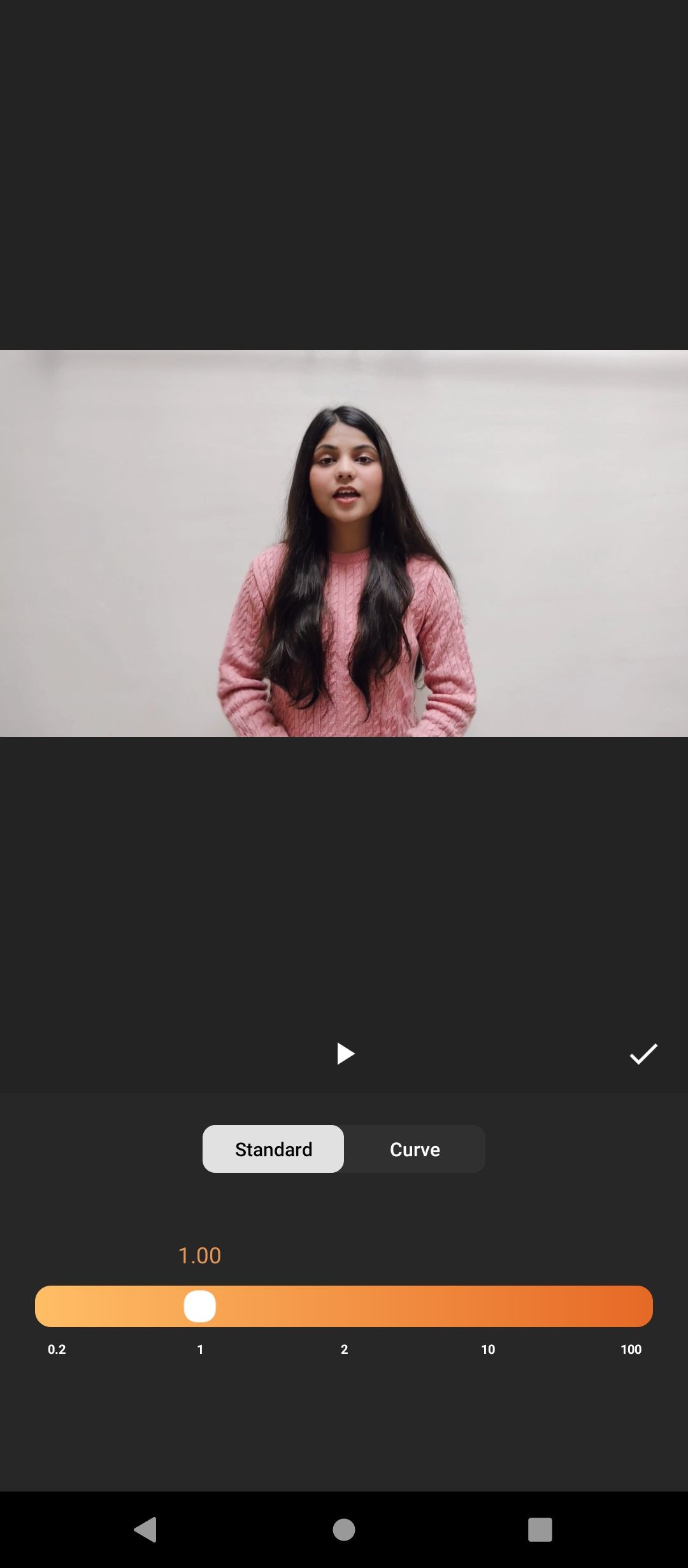 Инструмент скорости в InShot