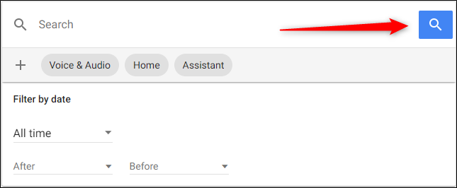 Результаты поиска по активности Assistant