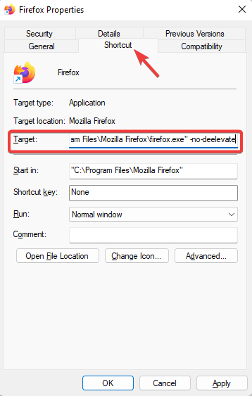 добавить -no-deelevate