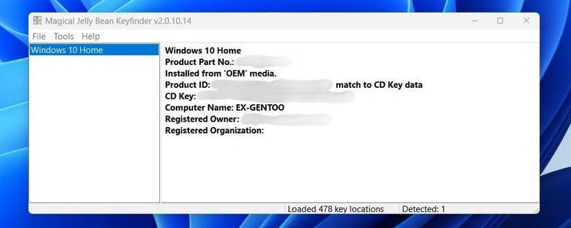 Утилита Magical Jelly Bean KeyFinder
