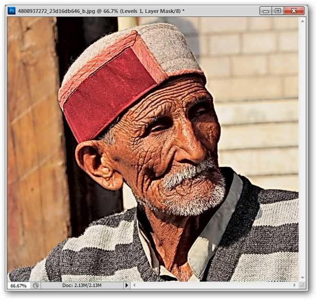 Параметры Levels для усиления контраста