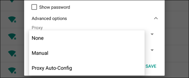 Ввод адреса .PAC файла для автоматической конфигурации прокси