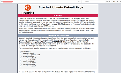 Тестовая страница Apache через Varnish