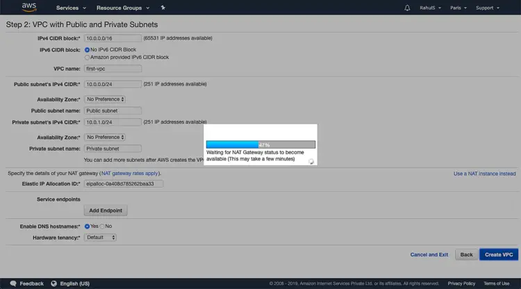 Ожидание активации шлюза NAT до состояния Active