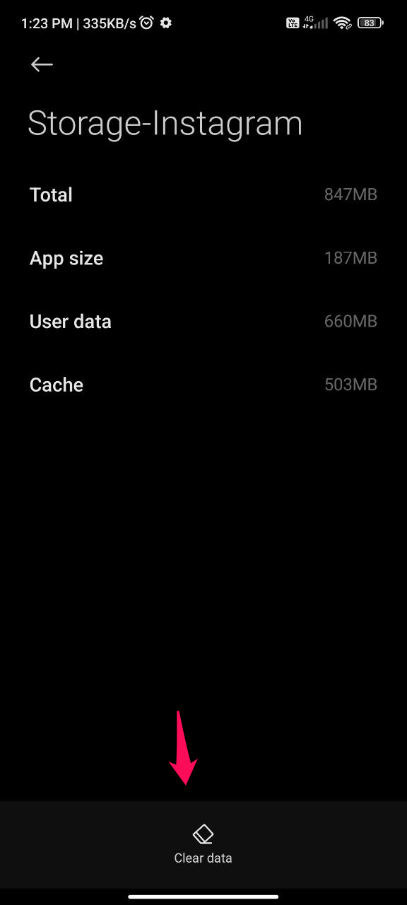 Clear Instagram Cache