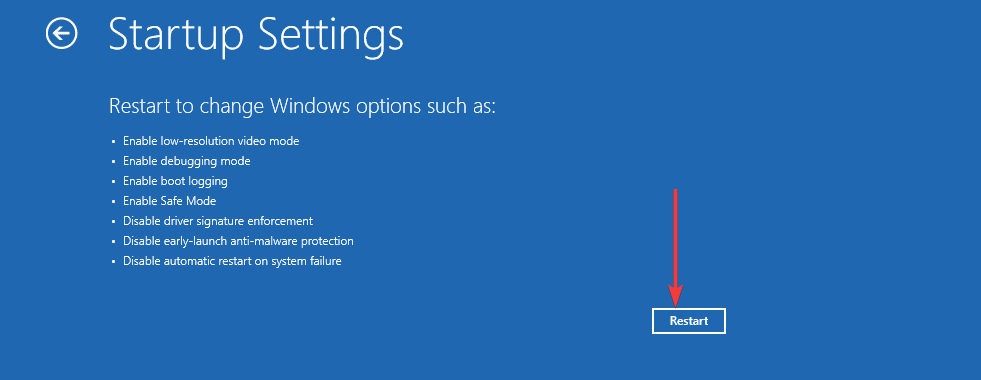 Выбор загрузки в безопасном режиме с сетью