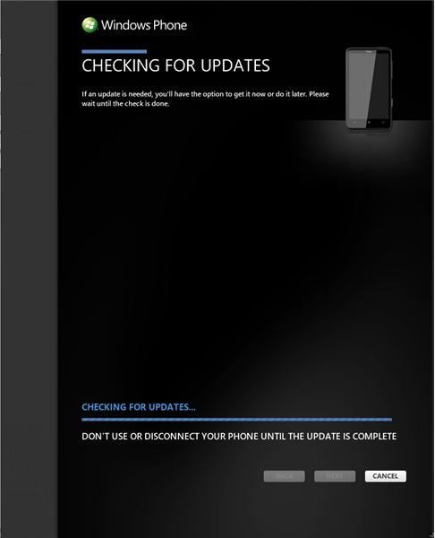 Процесс обновления Windows Phone — экран настроек