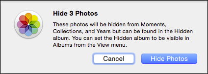 Диалог-предупреждение о включении альбома «Скрытые»