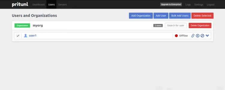 Загрузка профиля пользователя Pritunl
