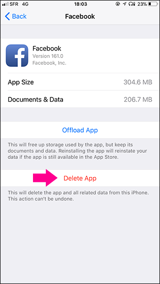 Удаление приложения через настройки хранилища