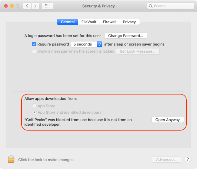Окно безопасности macOS: кнопка «Открыть всё равно»