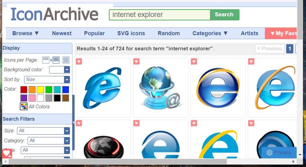 Иконки Internet Explorer на Icon Archive