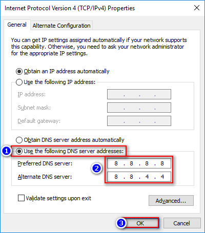 Configuration manuelle DNS