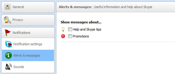 Отключение подсказок и промо в Skype