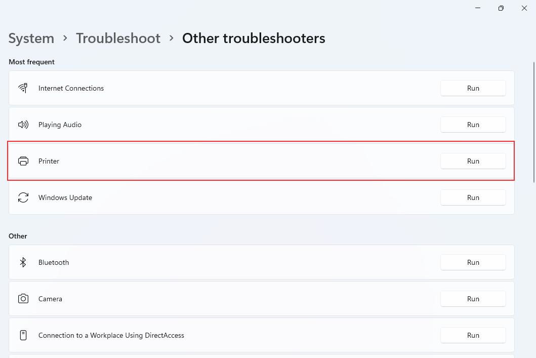 Исправить ошибки печати в Windows 11
