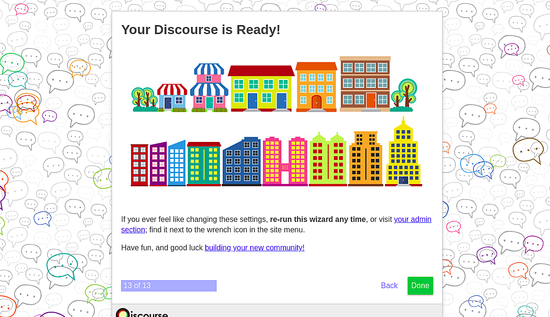 Готово: Discourse настроен