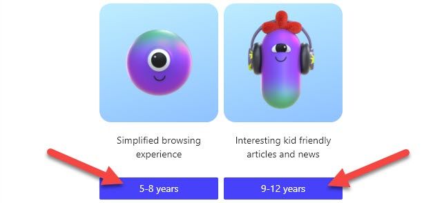 Выбор возрастного диапазона для Kids Mode