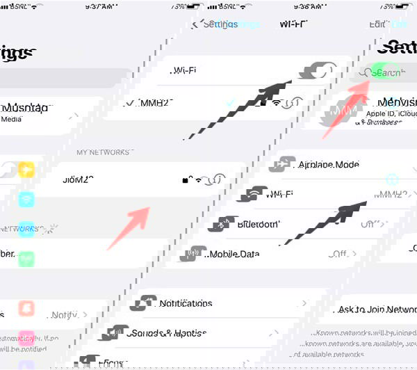 Отключите Wi‑Fi в настройках