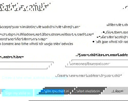 Добавление детского аккаунта в Microsoft Family