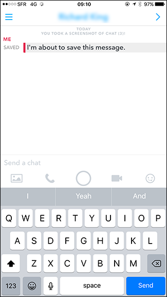 Сообщение, сохранённое в чате