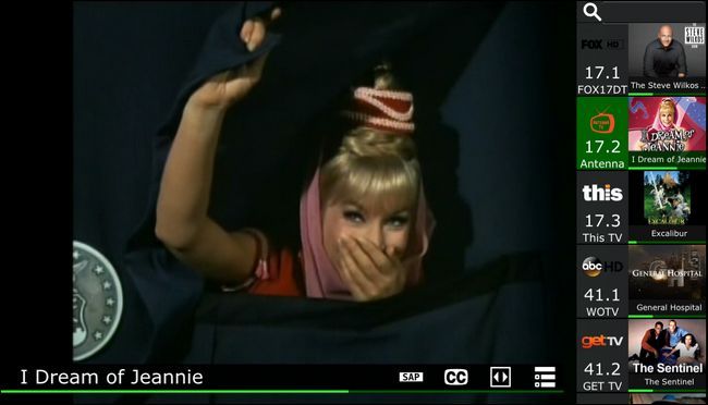 Просмотр телеканала через iOS‑приложение HDHomeRun на iPhone