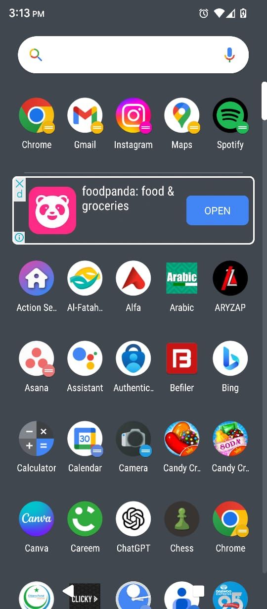 Ящик приложений в Action Launcher